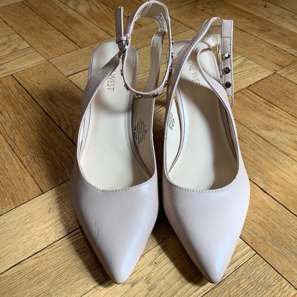 Nine West Ankle Strap Leather Heel Size 8